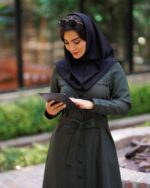 مانتو دانشجویی بلند پرشیا مغزی دوزی